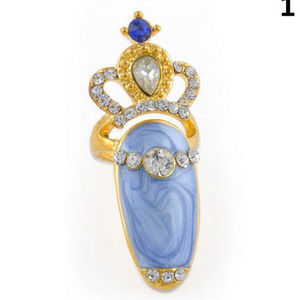 Blue Finger Nail Ring